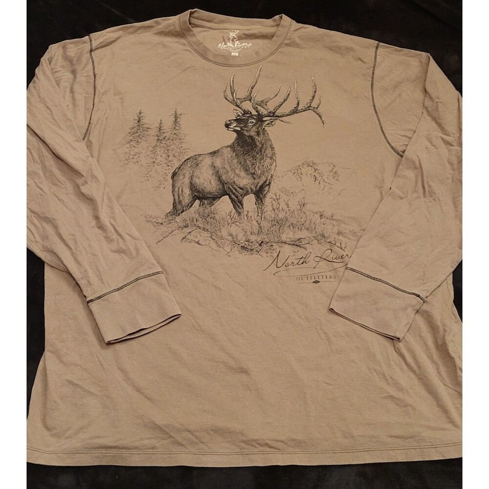 Men's North River Outfitters Long Sleeve Shirt Size XXL Big Buck Print